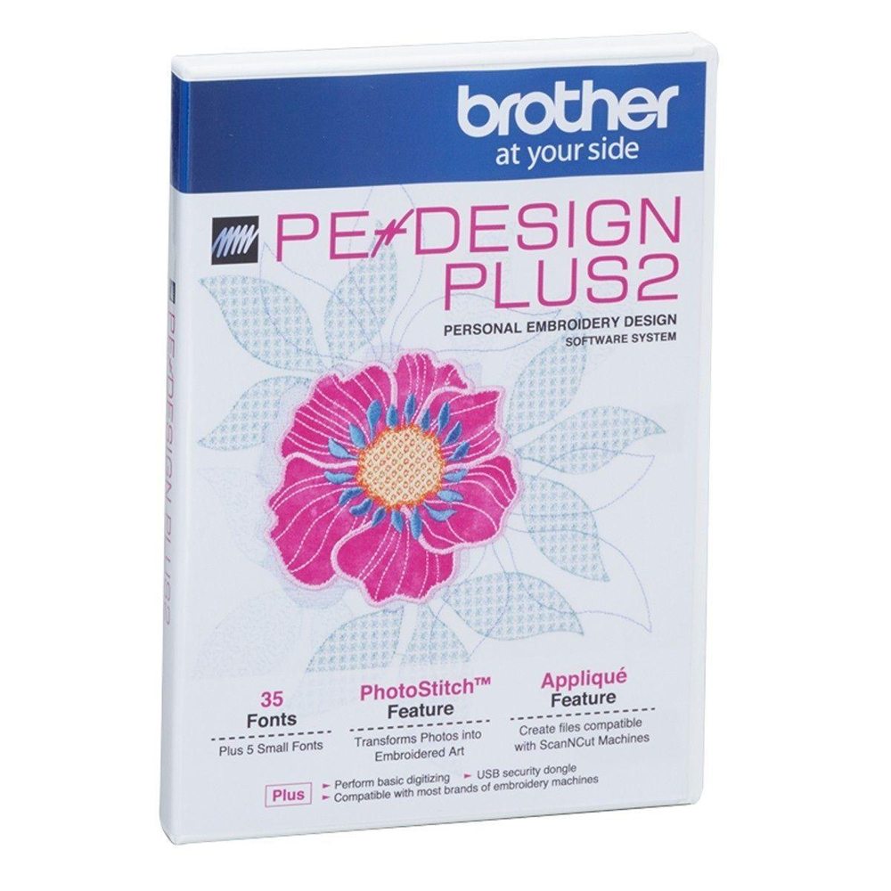 Brother PE-Design Plus2 embroidery digitizing software box